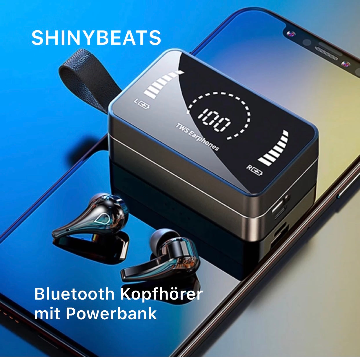 SHINYBUDS Bluetooth 5.1 Kopfhörer mit Powerbank