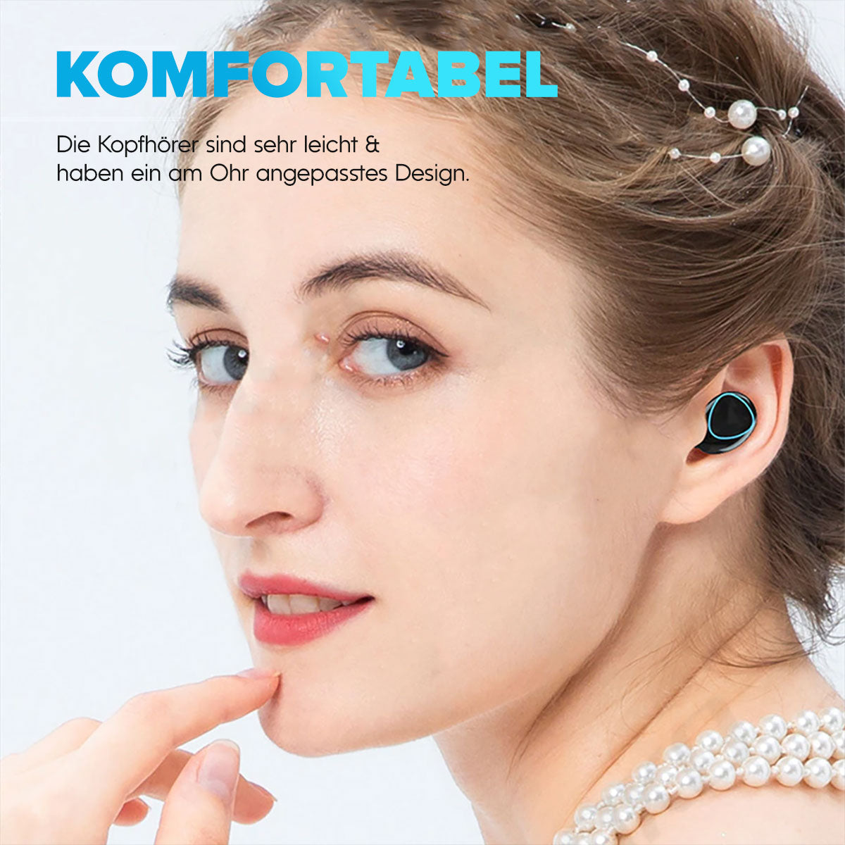 MEGABUDS Kabellose In-Ear Kopfhörer mit LED Ladestation